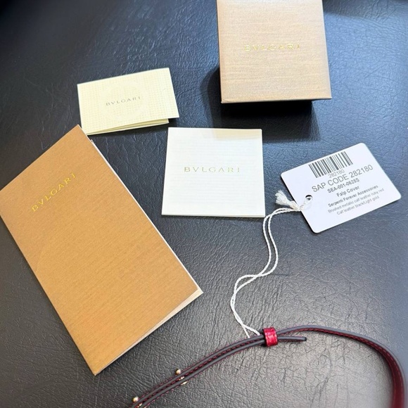 Bvlgari Serpenti Forever Square Crossbody Shoulder Bag Metallic Red Leather Smal - Picture 13 of 14